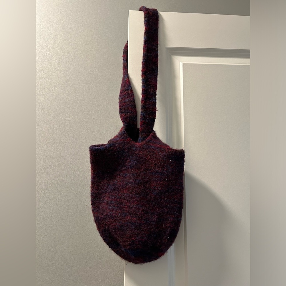Boiled Wool Burgundy Bag